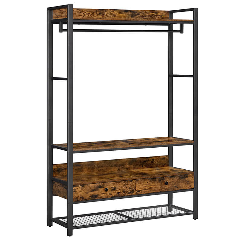 Industrial Open Closet With Drawers
