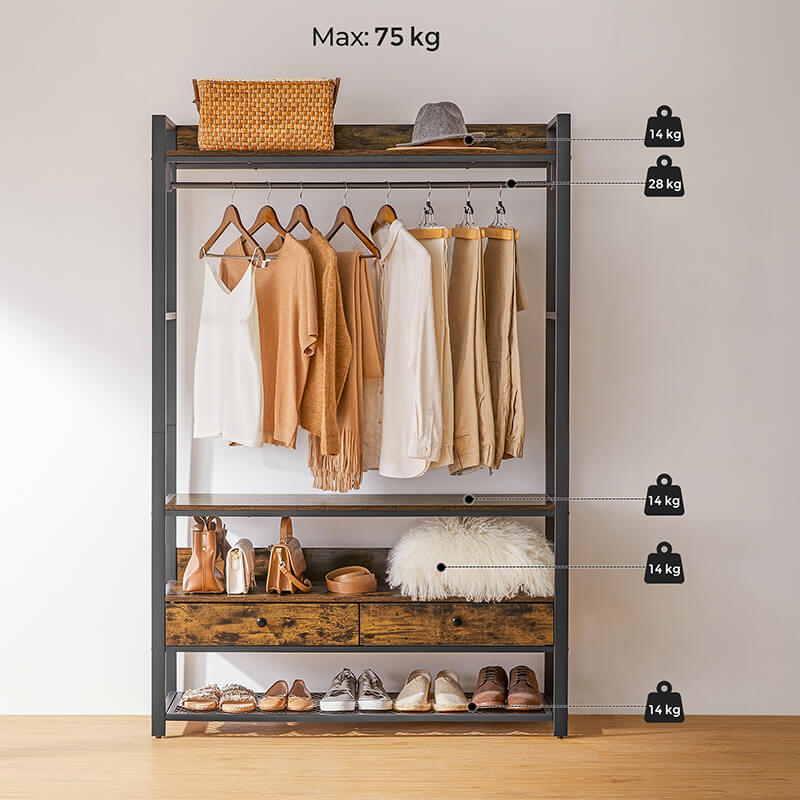 Industrial Open Closet With Drawers - Image 2